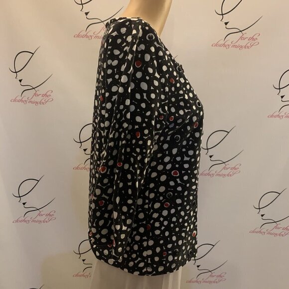 Ruby Rd. Size PM. 3/4 Sleeve Cotton Knit Pullover. Beaded. B73. - Picture 3 of 6